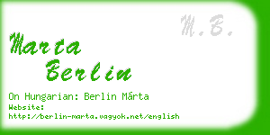 marta berlin business card